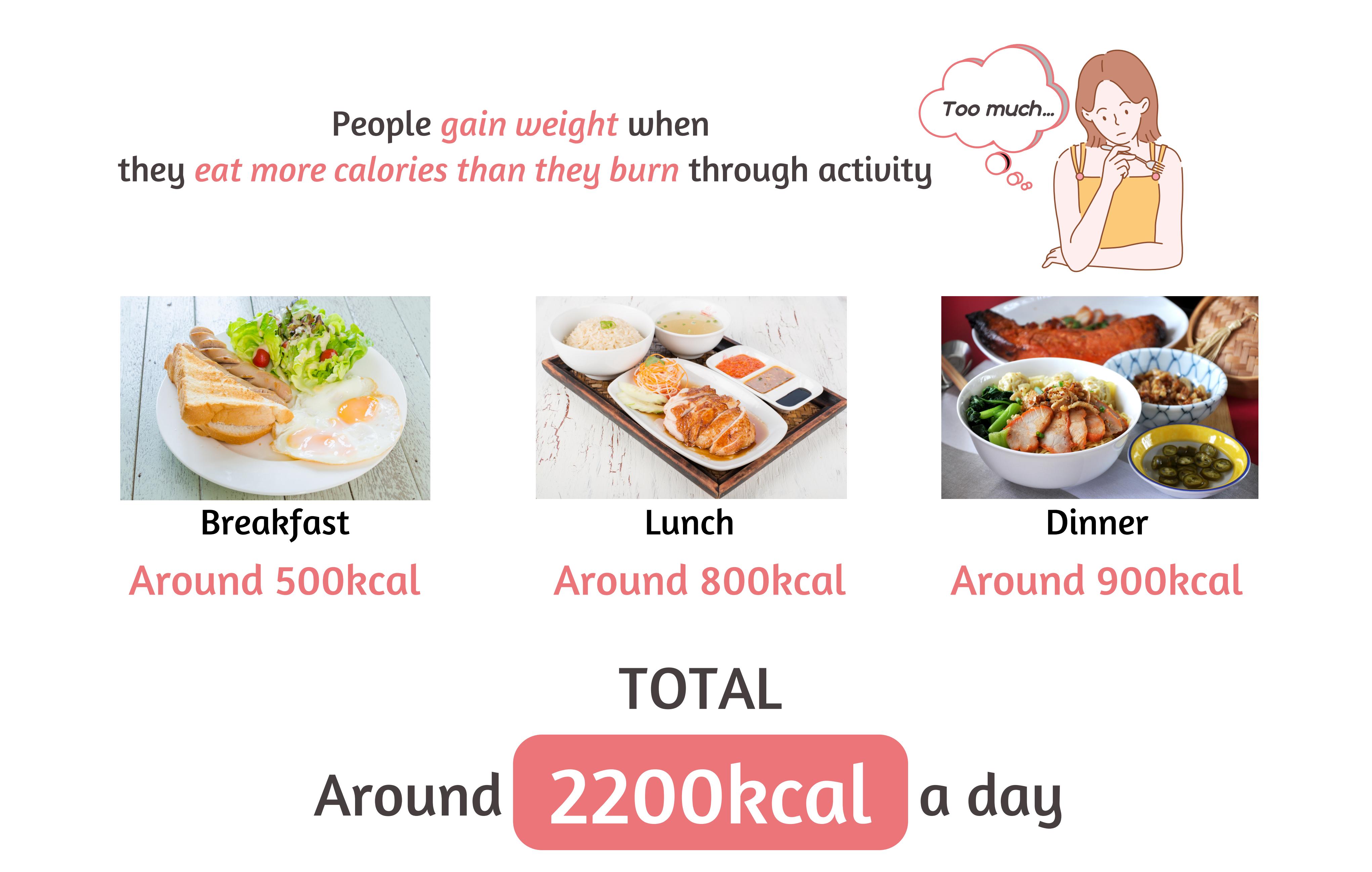 TOTAL Around 2200kcal a day